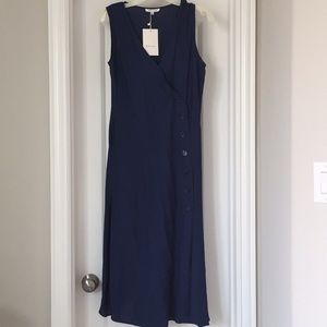 RETHM navy side-button down dress.